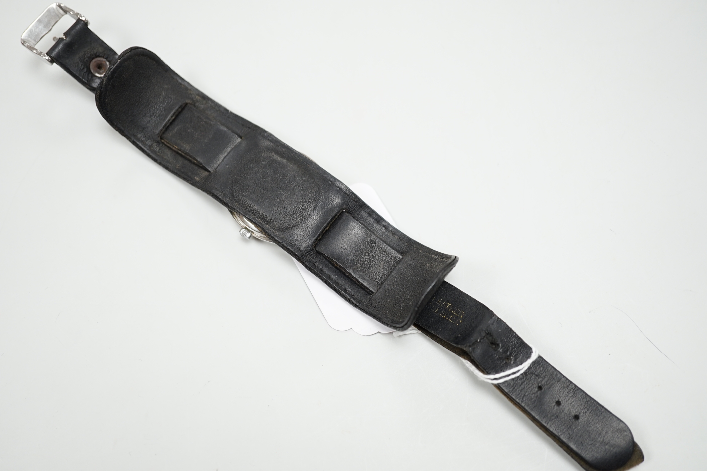 A gentleman's steel Girard Perregaux Gyromatic wrist watch, with original box and guarantee dated 1971